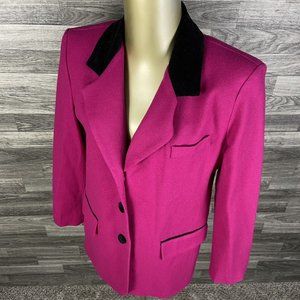 KATHERINE MARIE Button Front Wool Blend Pink Blazer Suit Jacket Women's Size 6P